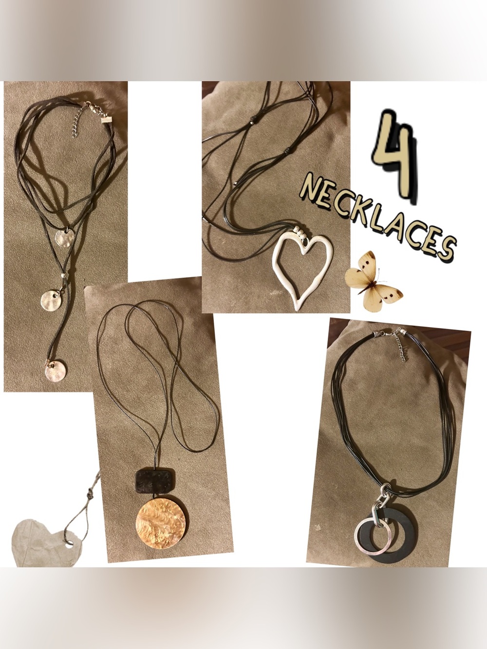 Set of 4 Women's Multi-Style Necklaces in Black and White